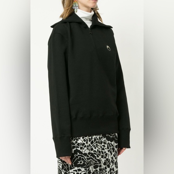 Marine Serre Futurewear Black Quarter Zipper Sweatshirt - Picture 6 of 7